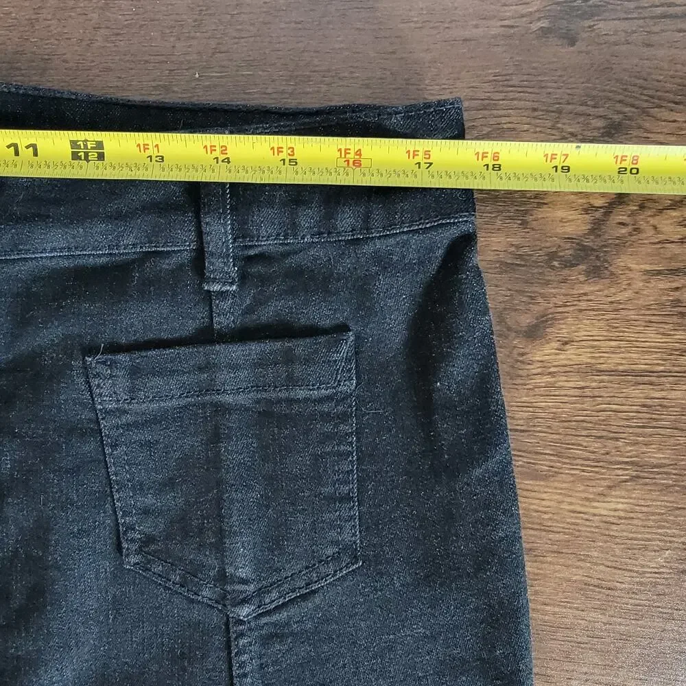 Chaps Denim Pencil Skirt Womens 14 Black Stretch Jean Western Cowgirl Nautical